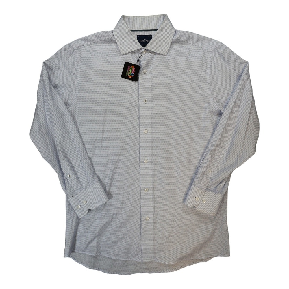 The Savile Row Company Dress Shirt Mens 16 32-33 Blue Excellent Slim Fit Cotton